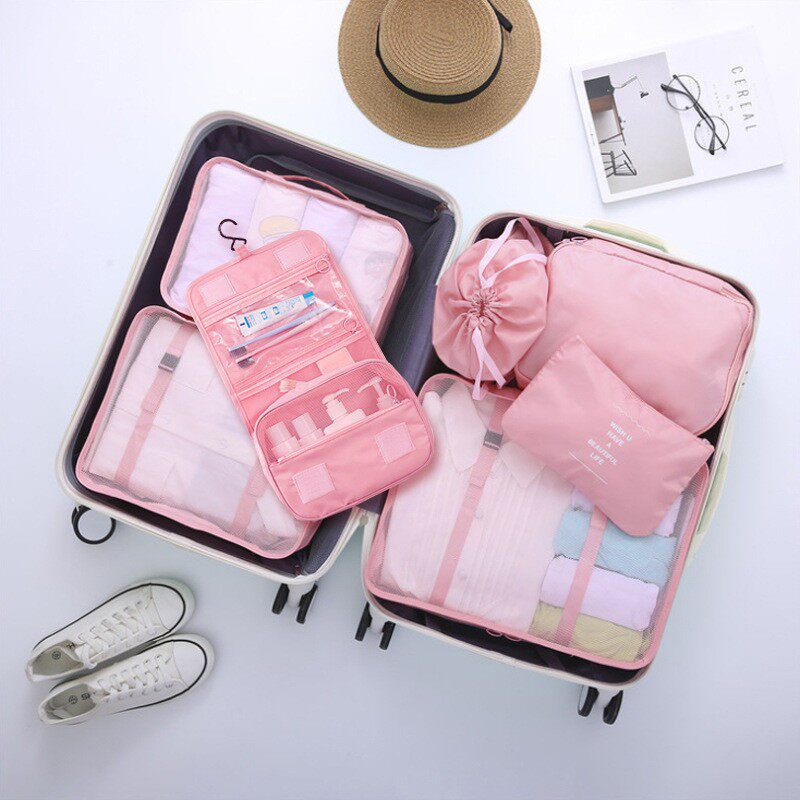 7PCS Compression Packing Cubes Travel Luggage Organizer bag