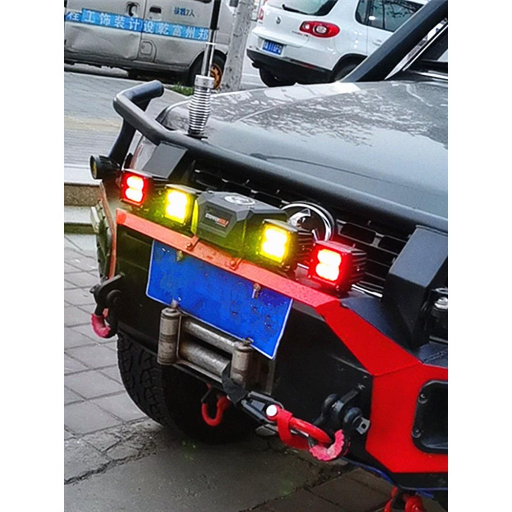 越野车改装LED射灯BJ40牧马人a柱灯皮卡F150猛禽前雾灯车顶前杠灯