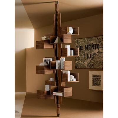 阿尔贝罗书柜北美黑胡桃旋转书架意大利Poltrona Frau设计师原创