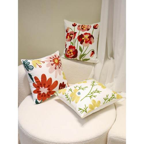 ins花朵抱枕套田园风家居沙发客厅抱枕床头靠垫公室腰靠抱枕靠枕