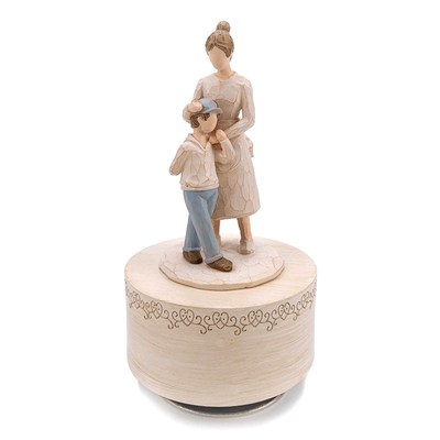 妈妈和儿子旋转音乐盒复古八音盒创意有纪念意义的礼物送妈妈生日