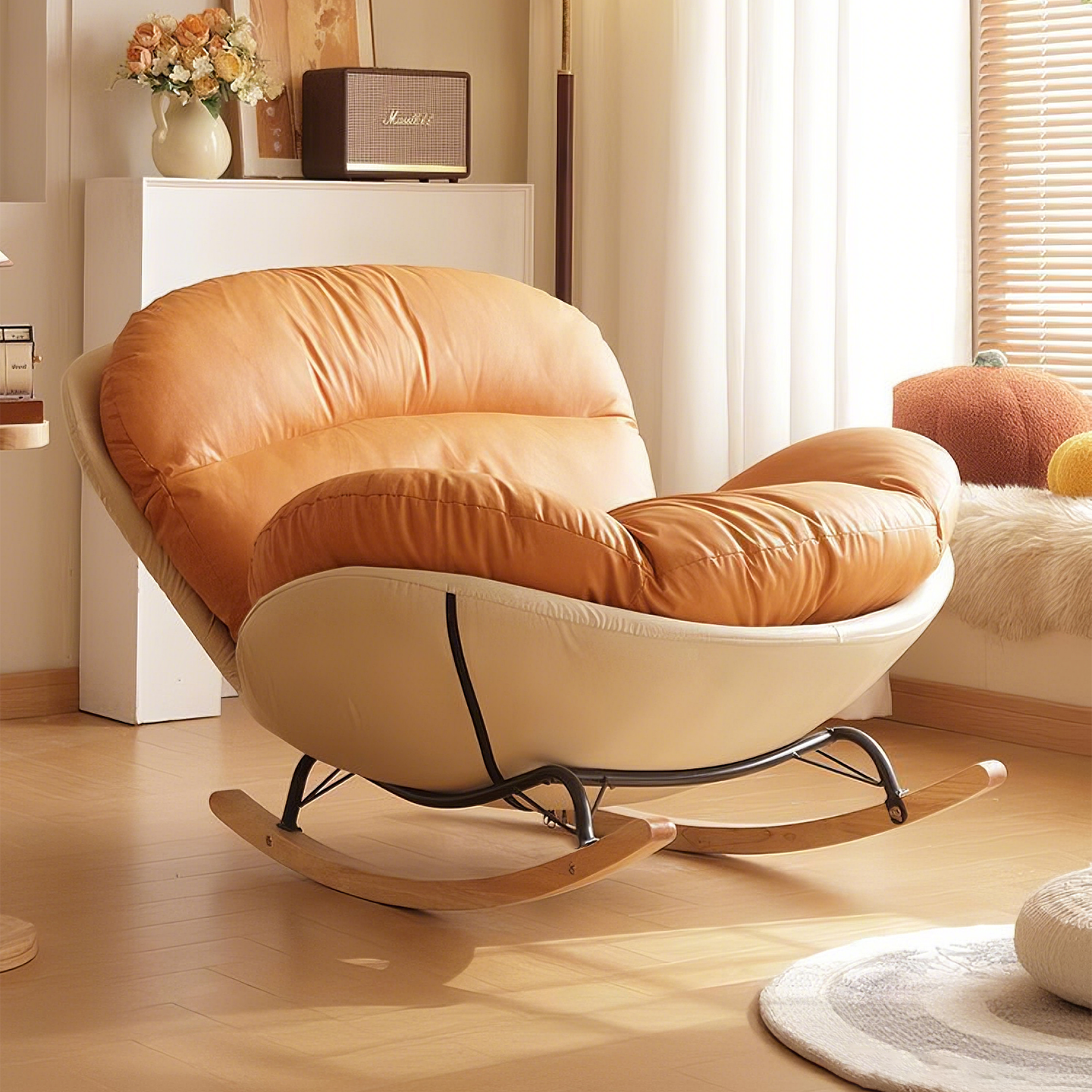 懒人沙发简约蛋壳摇椅躺椅阳台家用可躺可睡休闲椅大人卧室摇摇椅,住宅家具,摇椅,淘宝优惠券,粉丝福利购,淘宝优惠卷