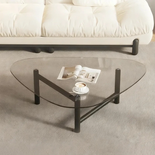 北欧极简三角形茶几大师设计现代简约客厅小户型钢化玻璃桌面茶几