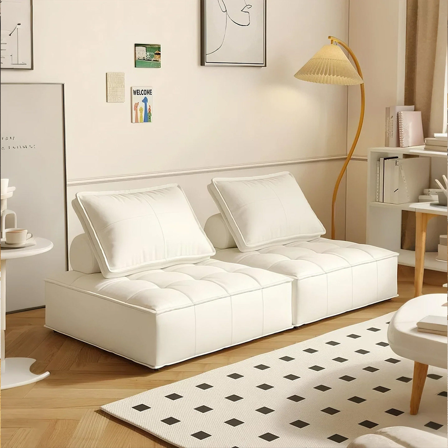 豆腐块单人沙发网红懒人沙发卧室小沙发休闲极简方块组合型榻榻米