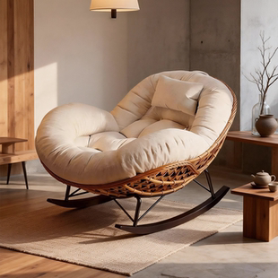 摇椅躺椅懒人沙发可躺可睡大人休闲阳台藤编沙发椅家用客厅摇摇椅
