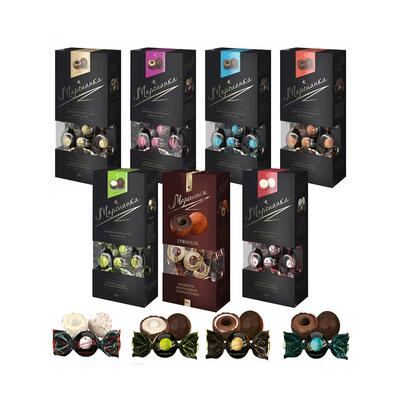 俄罗斯巧克力进口涅夫斯基牌黑美人提拉米苏松露味夹心糖果礼盒装