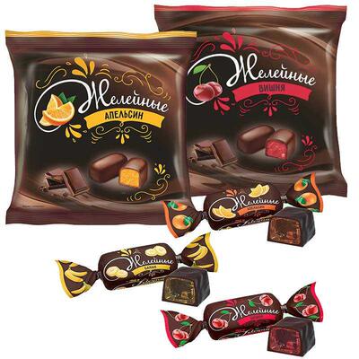 俄罗斯糖果进口KDV樱桃味夹心巧克力涂层软糖香蕉水果味喜糖零食