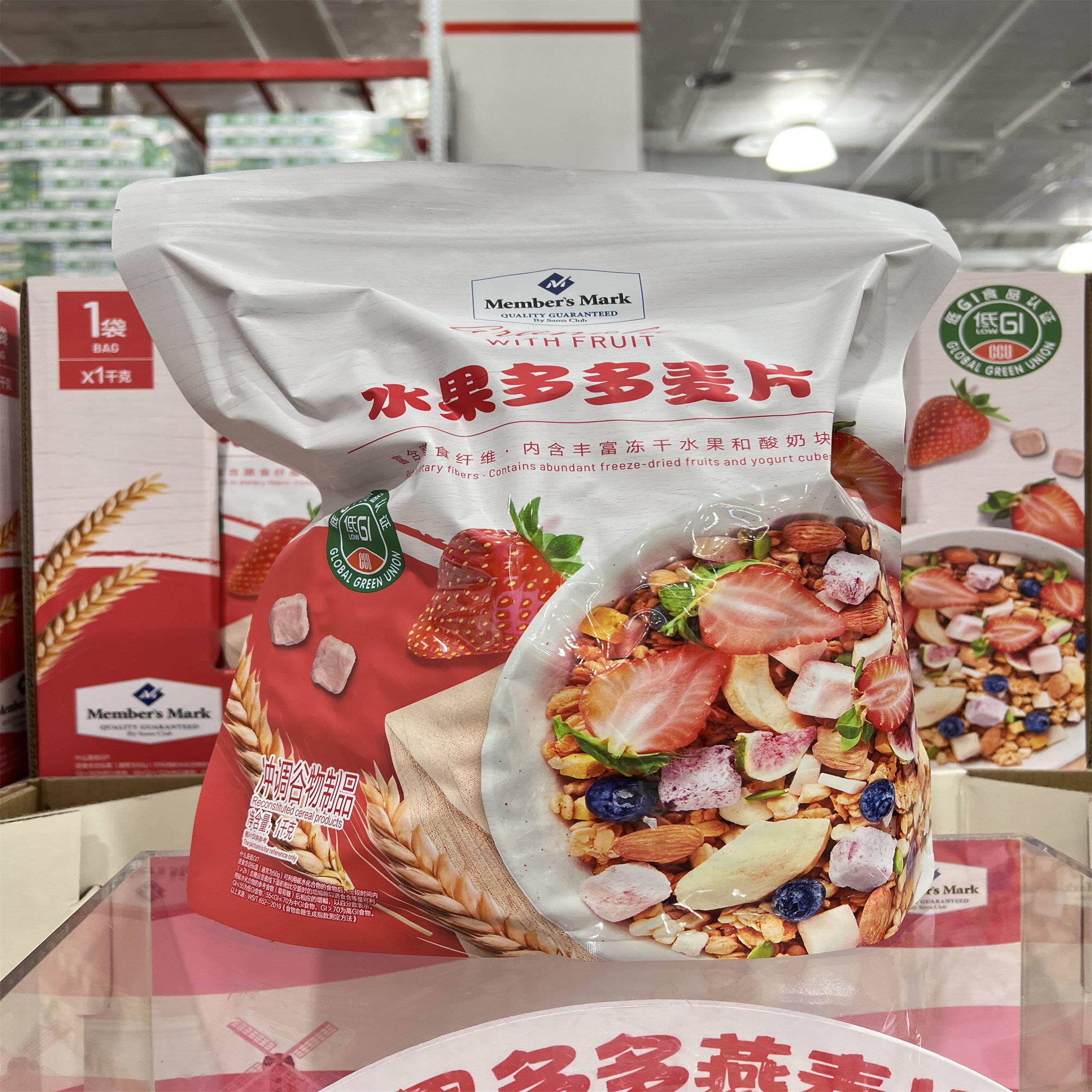 会员店代水果多多麦片早餐干吃泡酸奶即食麦片1kg高蛋白高纤麦片