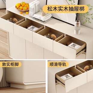 柜家用门口室内阳台玄关柜一体大容量多层超大 三梦门口入户实木鞋