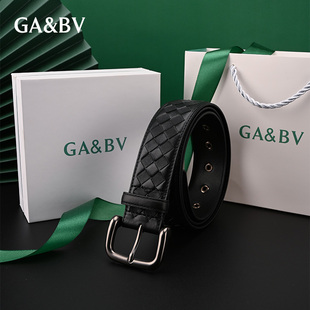 GA&BV正品官方旗舰店男士皮带编织男款真皮2025新款裤腰带年轻人