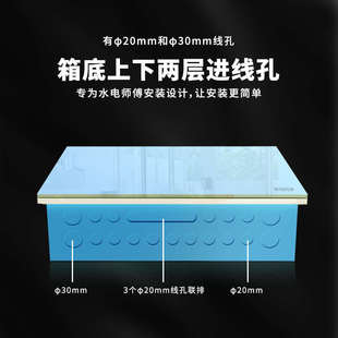 蒙斯朗钢化玻璃盖弱电箱暗装大号光纤入户箱玻璃门信息箱家用布线