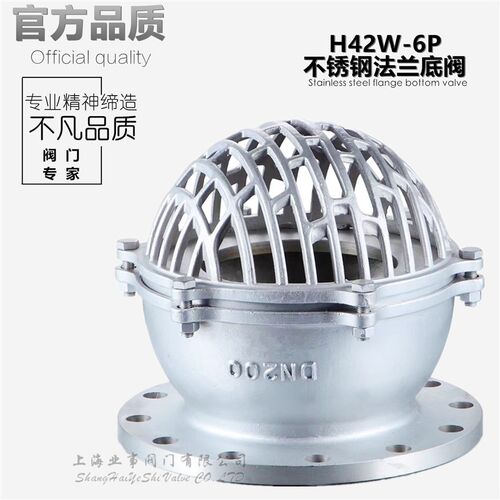 H42W-6P水泵吸水304不锈钢80法兰100底阀150井底阀200止回阀DN300