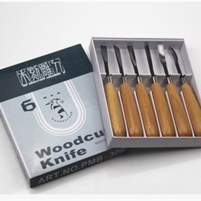啄木鸟手工雕刻刀6支装《中号》手雕刻刀 刀具 木雕刀PMB-306