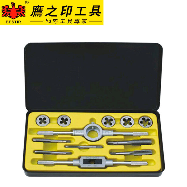 鹰之印  12件/20件/40件公制丝锥扳牙组套(铁盒)扳牙工具套装