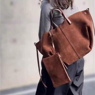 法国Polen麂皮翅膀包复古单肩腋下摩登时尚 大容量通勤大容量