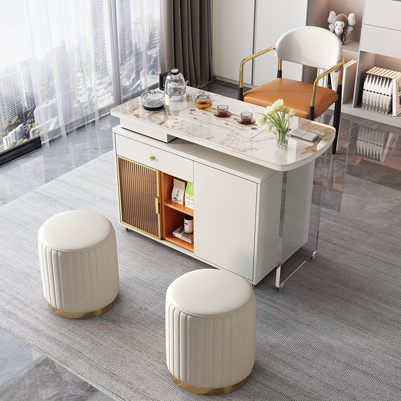 名坤现代简约轻奢功夫茶桌椅组合智能茶台移动泡茶桌阳台家用