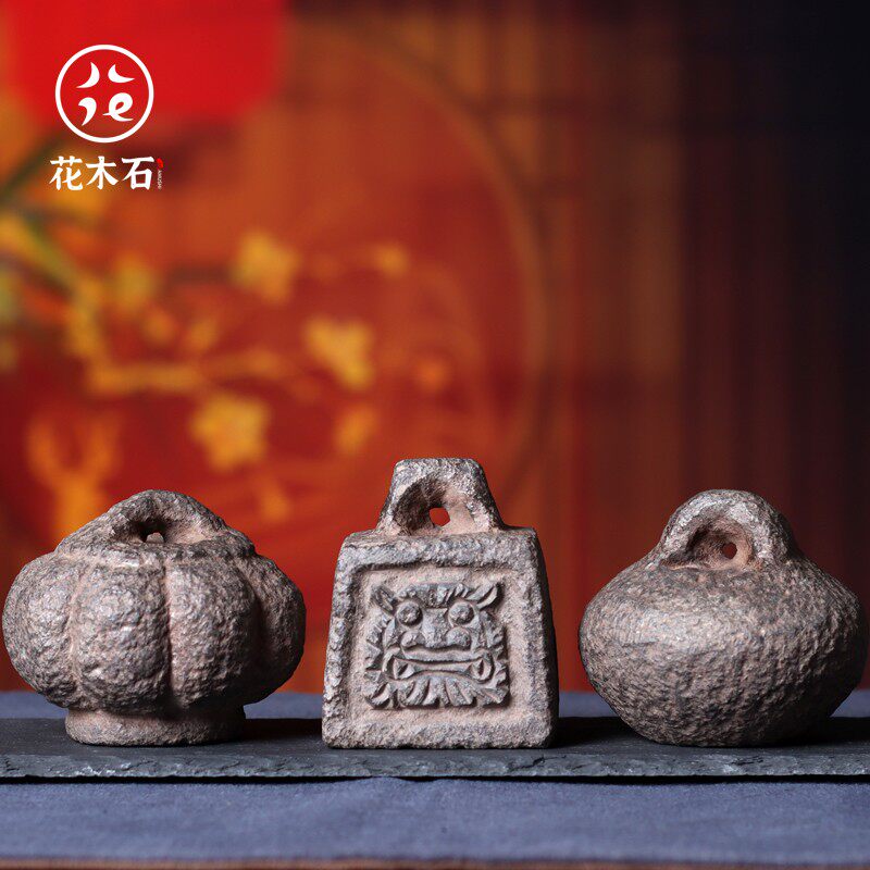 青石权老旧石器称砣手把件文房镇纸案头风水茶席陈设礼物石头摆件