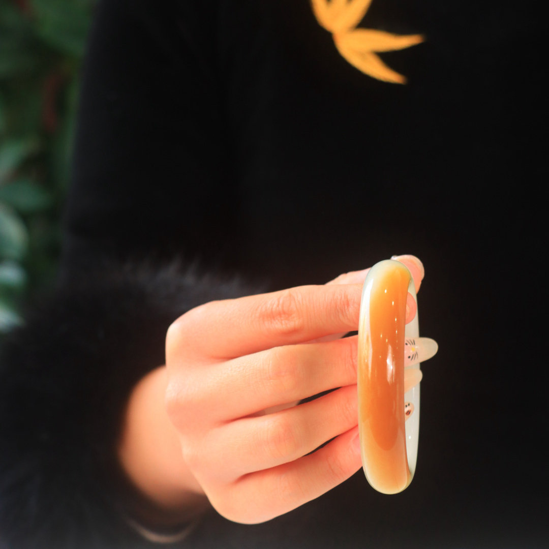 新疆且末糖白手镯籽料正圈平安镯玉镯手饰天然精美和田玉手镯高货