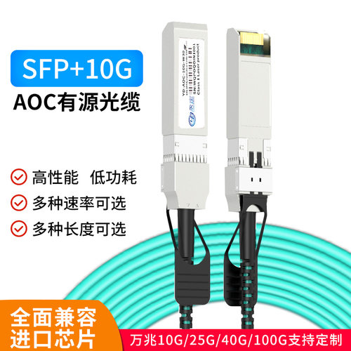 万兆SFP+AOC有源光缆10G/40G/100G 高速RoCE线缆 QSFP/QSFP28堆叠
