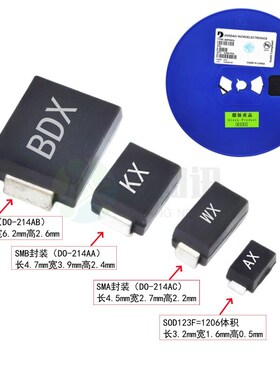 1206 17V 贴片TVS瞬态抑制二极管SMF17A CA 丝印BR CBR SOD-123FL