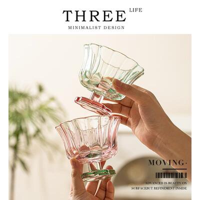Tlife·Moving·杯具中式花瓣甜品杯高级感燕麦杯玻璃杯子 | 动听