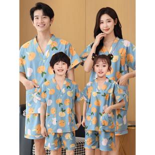 亲子汗蒸服纯棉桃子女儿童宝宝洗浴服汤泉衣服酒店会所按摩桑拿服