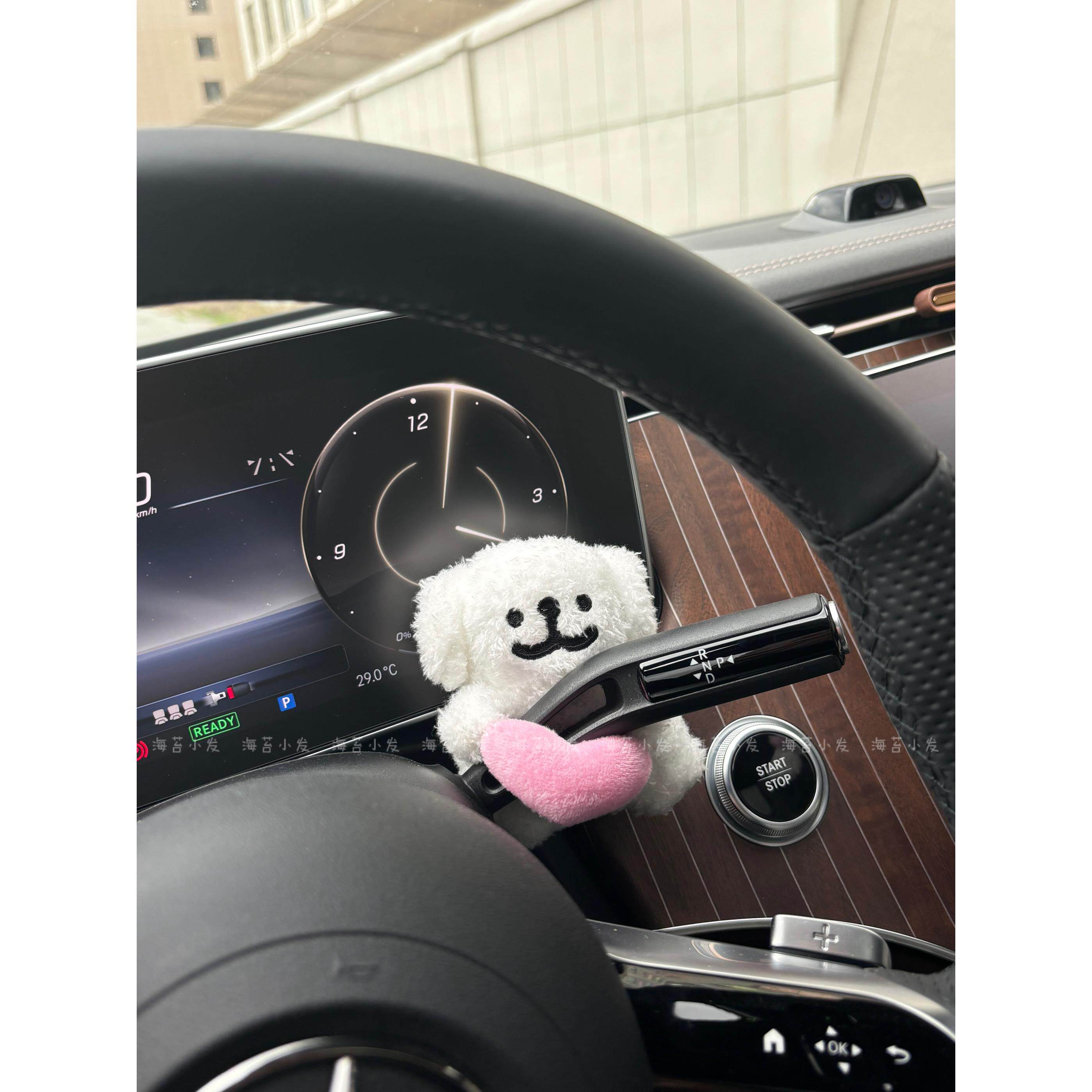 毛绒线条爱心小狗汽车怀挡车载装饰品转向灯雨刮器装饰车内好物