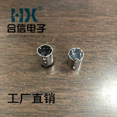 6-07FMINI焊线S端子小公插头DIN迷你连接器6PIN6芯键盘座