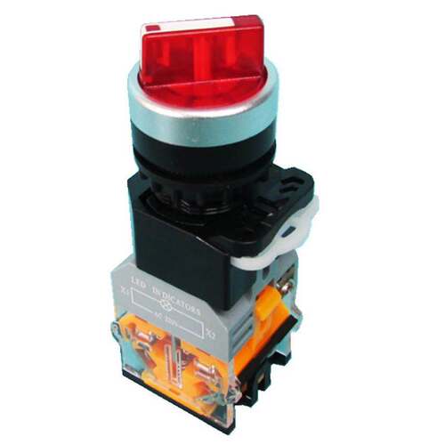 科耐达二档红色带灯常开触点模块旋钮LA167-D8-11XD/R AC/DC24V