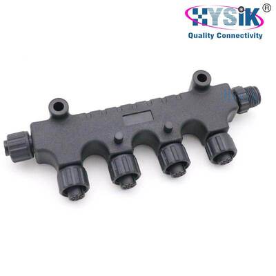 NMEA 2000 M12 5芯 A-CODE T型连接器1+5端口分接头