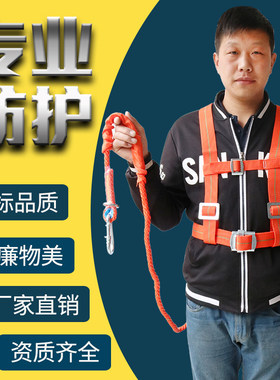 国标防坠落高空作业五点式安全带户外电力工地施工全身5点保险带