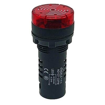 KNDELE科耐达红色蜂鸣器报警器信号指示器AD127-22FM AC/DC24V