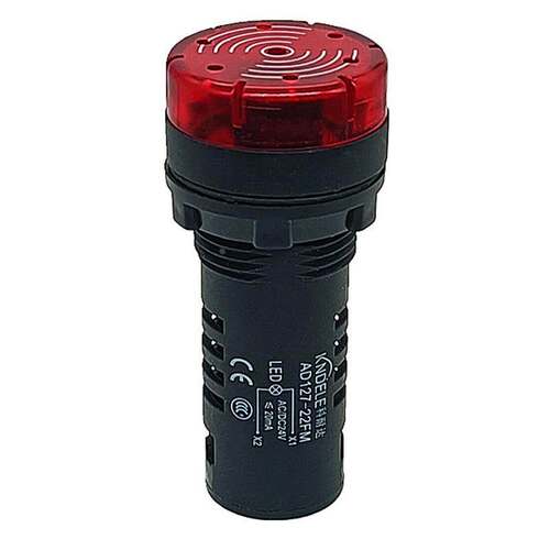 KNDELE科耐达红色蜂鸣器报警器信号指示器AD127-22FM AC/DC24V