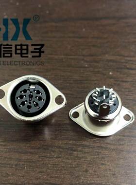 工厂8-19M大键盘菱形大DIN插头8PIN插座医疗插座DS端子母座连接器
