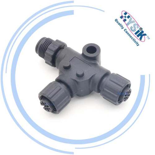 NMEA 2000 T型连接器 5芯 A-Code 一公转二母防水航空插头