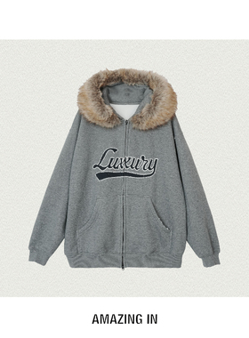 AMAZING IN |内里牛奶绒|字母毛领卫衣外套A251124-AI5BDTJ97299