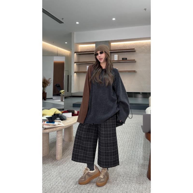 AMAZING IN | 1oo%羊毛 | 异色同织拼接毛衣A251129-AI5BDSW29991