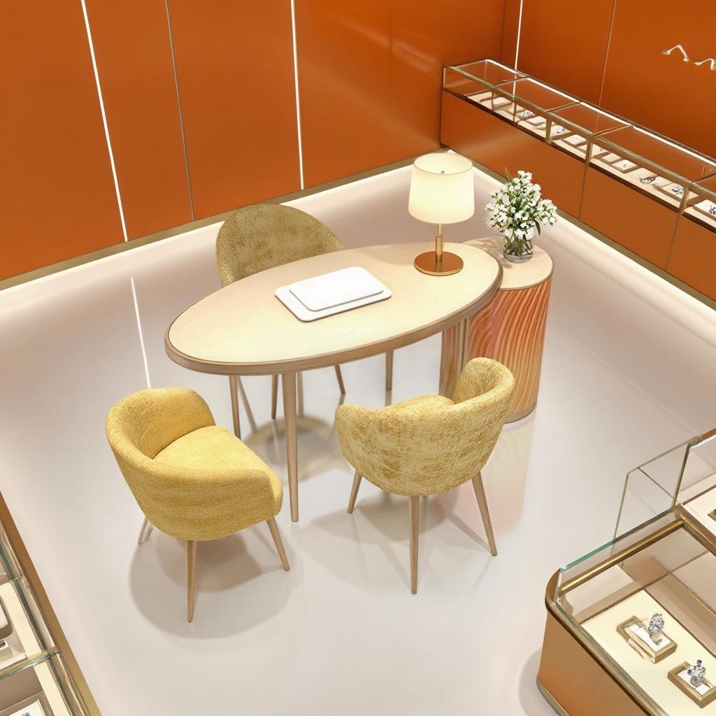 2025新款高档珠宝店谈判桌设计珠宝店展示柜全店定制工厂工厂直供