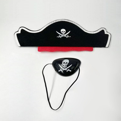 海盗万圣节眼罩帽子coscos毛毡