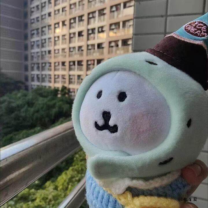 薄巧10cmchiikawa马卡龙薄巧娃娃头套自嘲熊帽子挂件