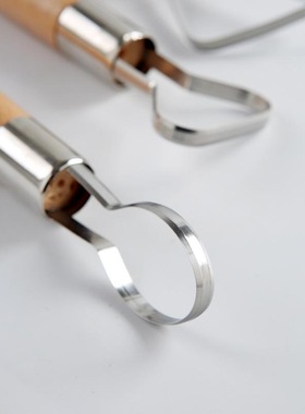 扁丝刀粘土陶泥三件套陶艺木柄刮刀套装泥塑多件套3件套3件组合