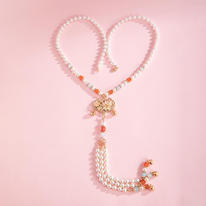 精致坦领璎珞项链明制平安锁复古