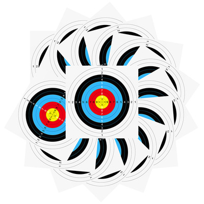 半环三联靶纸弓箭箭靶纸射击比赛