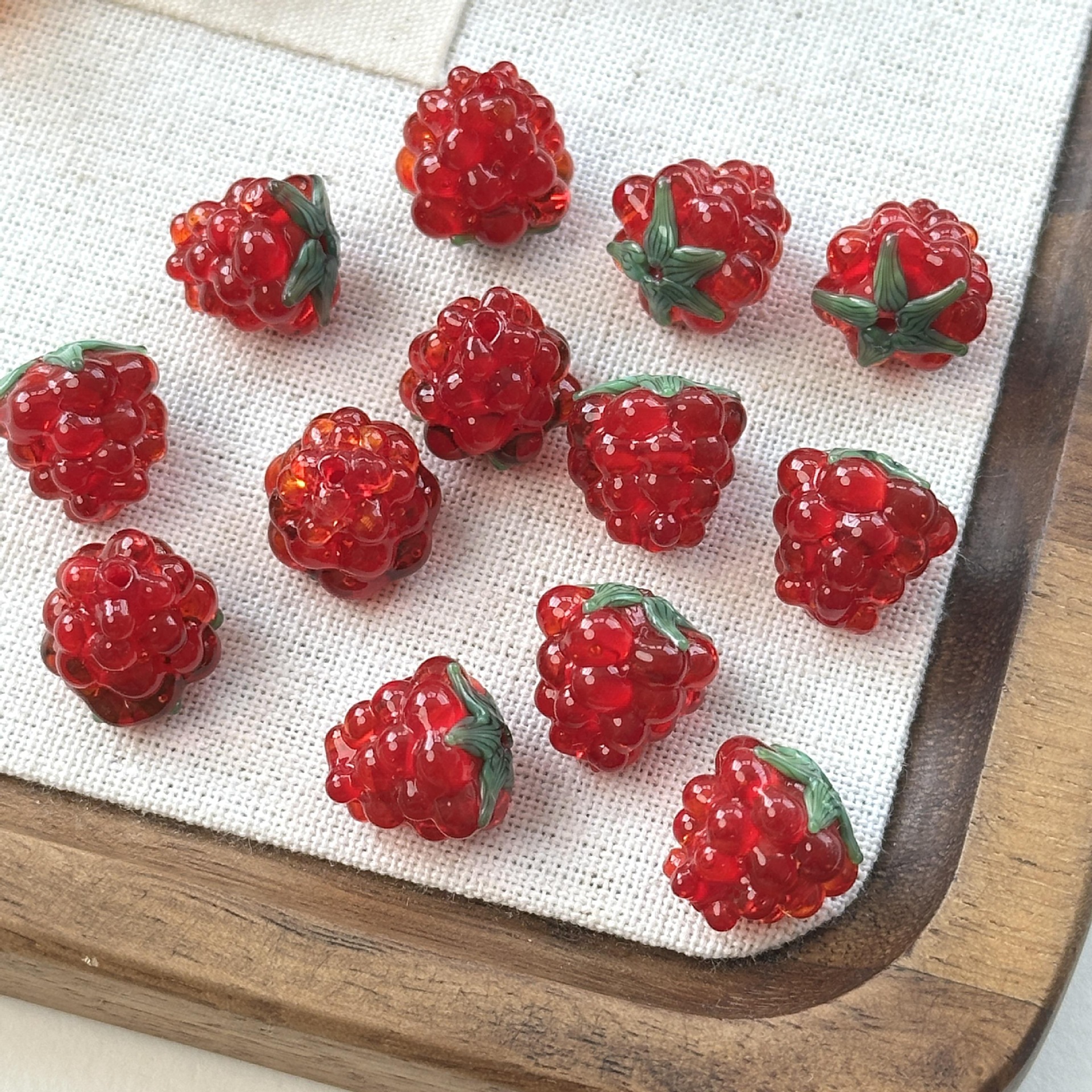 葡萄项链迷你琉璃珠耳环树莓