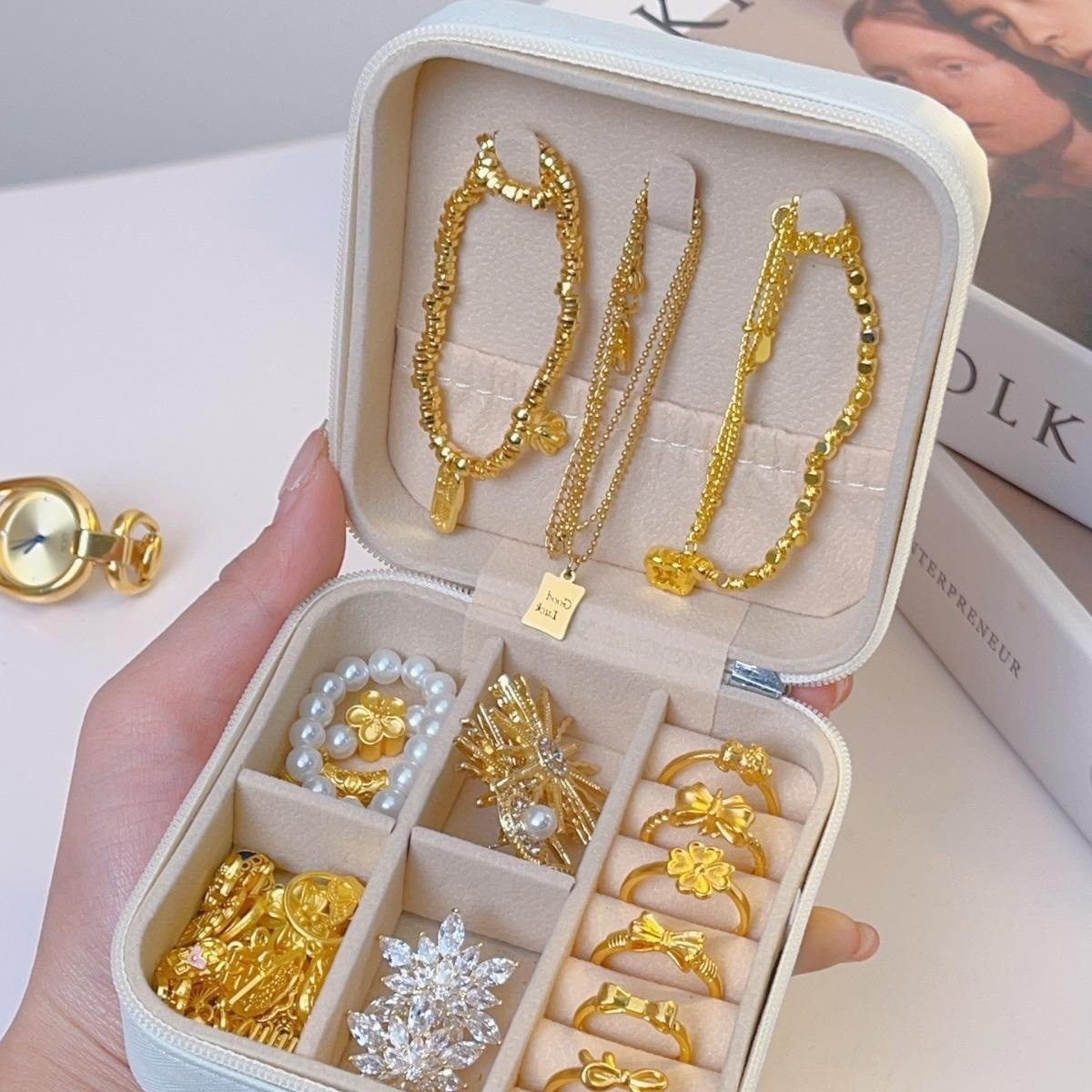 珠宝箱旅行小型收纳盒包装盒耳饰高级感收纳盒子手饰品礼盒小饰品,收纳整理,首饰盒,淘宝优惠券,粉丝福利购,淘宝优惠卷