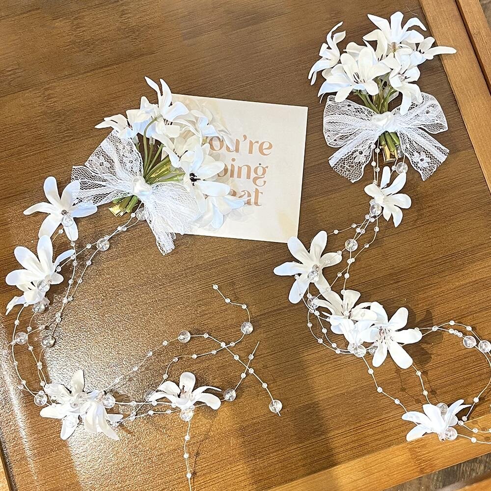 新中式超仙女花朵流苏发夹超仙