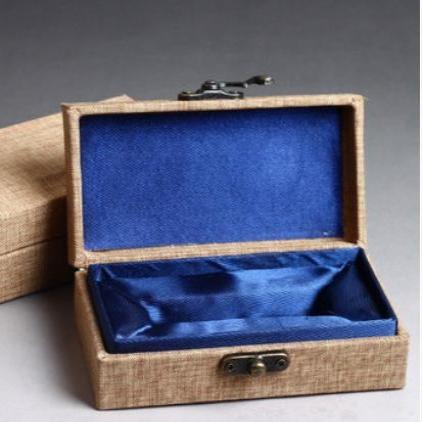 麻布锦盒定制作书画法印章盒首饰盒瓷器包装礼品寿山石印章盒直销