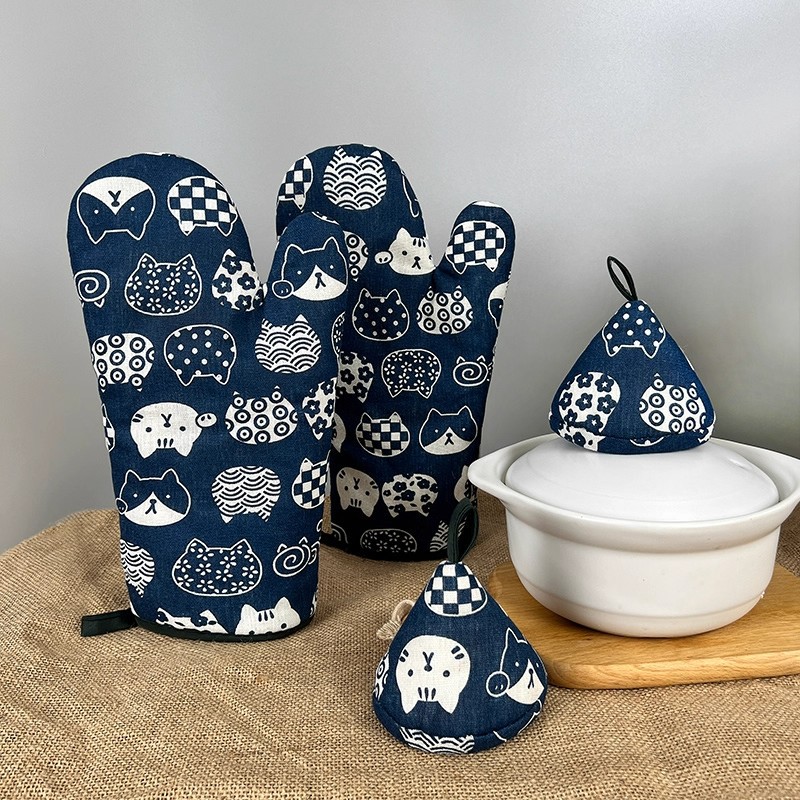 专用防烫手套耐高温防烫隔热手套三角帽厨房防滑微波炉烘焙耐磨