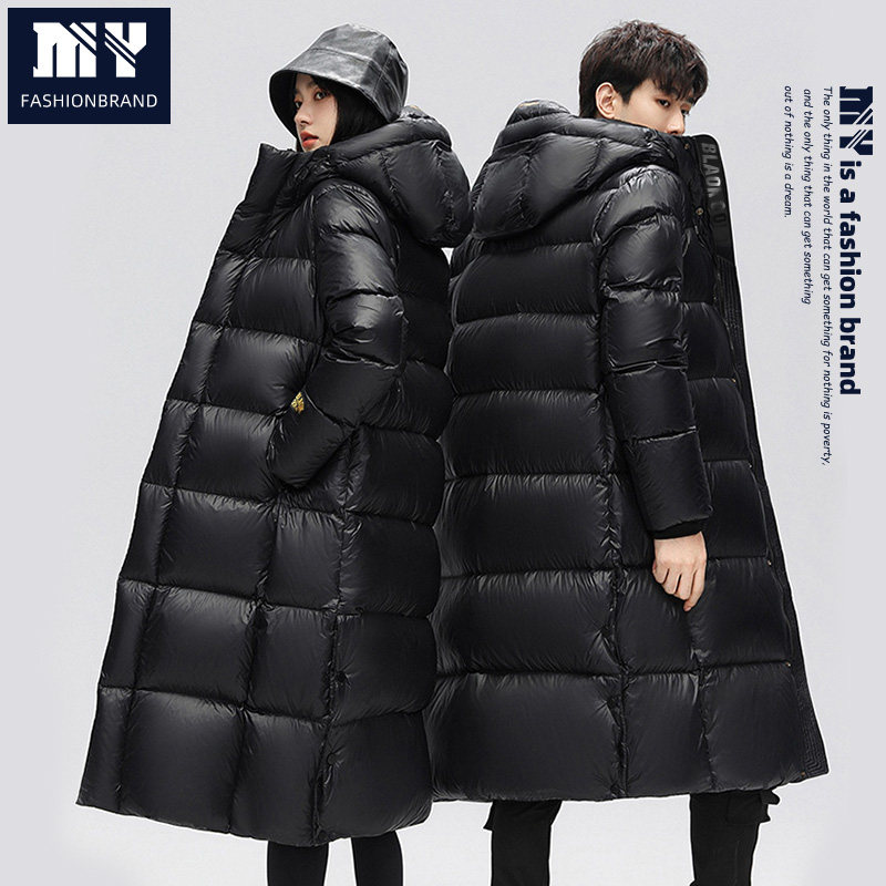 2025冬季长款连帽羽绒服保暖加厚鹅绒羽绒外套LMG