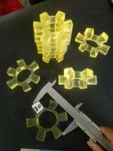 T型六角轮梅花垫 外径80mm 水泵对轮垫 牛筋聚氨酯六角缓冲垫T80